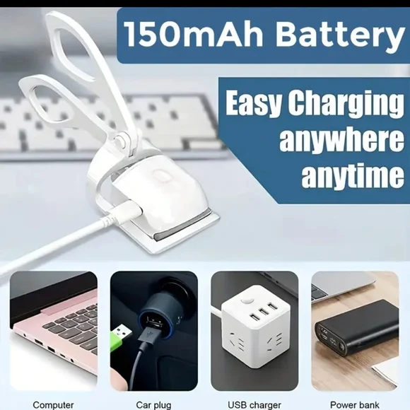 White Electric Eyelash Curler for Precision Lash Lifting - Picture 4 of 7